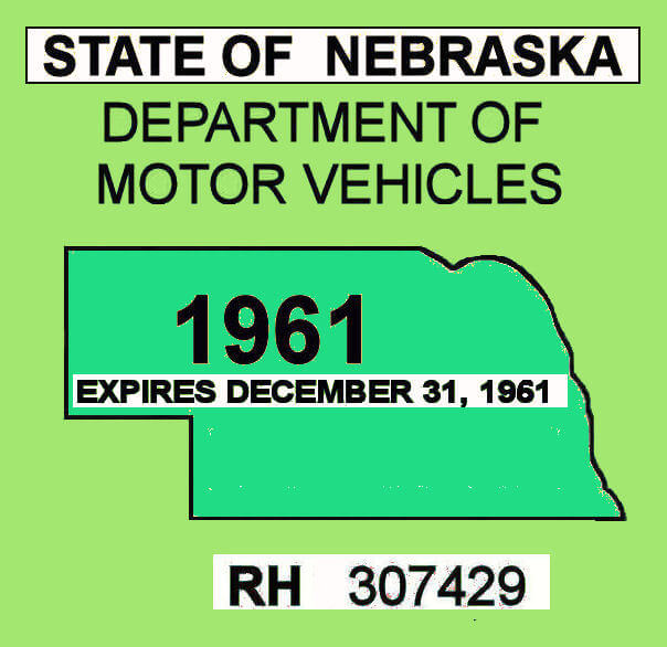 (image for) 1961 Nebraska inspection sticker